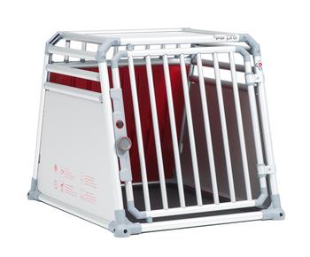4pets Hundetransportbox PRO Line 3, Silber - Aluminium / Holz Kunststoff