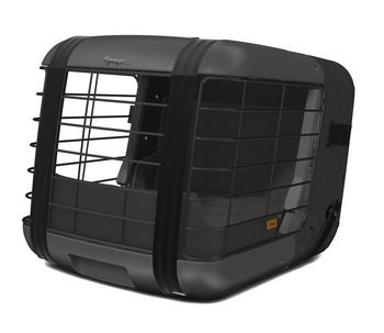 4pets Transportbox CAREE, ca. B47,2/H46,5/T57 cm, Schwarz - Kunststoff / Stahl