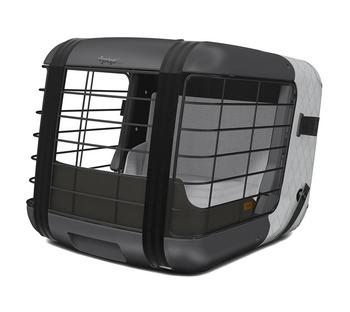 4pets Transportbox CAREE, ca. B47,2/H46,5/T57 cm, Hellgrau - Kunststoff / Stahl