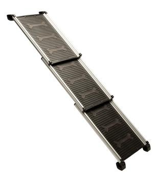 4pets EasySteps Hunderampe, Schwarz / Silber - Kunststoff