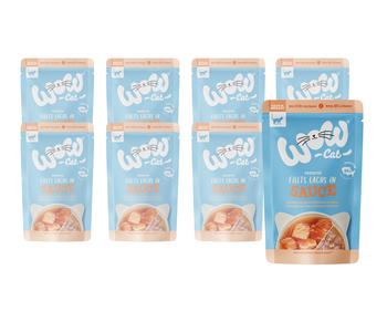 WOW® Cat Nassfutter für Katzen Premium Filets in Sauce, Adult, 8 x 85 g