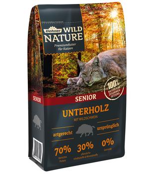 Dehner Wild Nature Trockenfutter für Katzen Unterholz Senior, Wildschwein