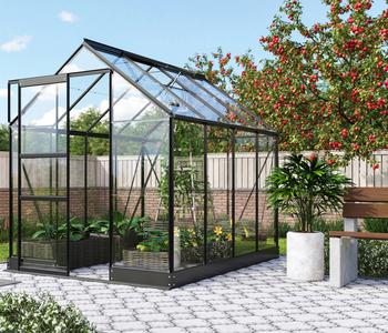 Vitavia Gewächshaus Pontos 5000, ESG, inkl. Fundament, ca. B195/H207/T261 cm