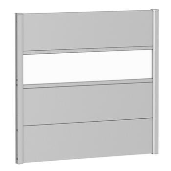 Biohort Sichtschutz mit Acrylglas, ca. B100/H90 cm, Silber - Metall / Acryl