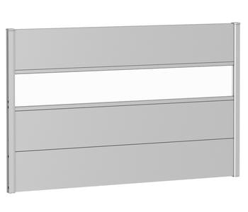 Biohort Sichtschutz mit Acrylglas, ca. B150/H90 cm, Silber - Metall, Acryl