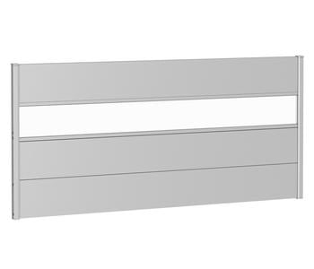 Biohort Sichtschutz mit Acrylglas, ca. B200/H90 cm, Silber - Metall / Acryl