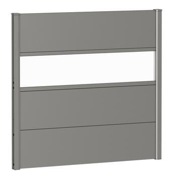 Biohort Sichtschutz mit Acrylglas, ca. B100/H90 cm, Quarzgrau - Metall / Acryl