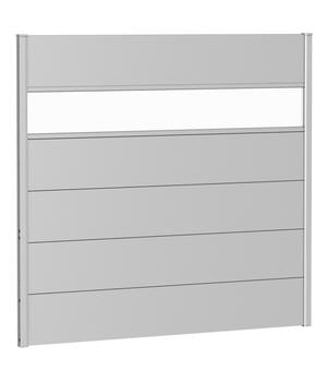 Biohort Sichtschutz mit Acrylglas, ca. B150/H135 cm, Silber - Metall / Acryl