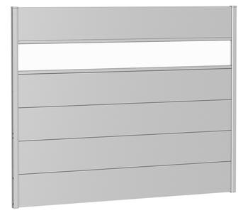Biohort Sichtschutz mit Acrylglas, ca. B180/H135 cm, Silber - Metall, Acryl