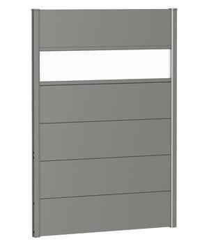 Biohort Sichtschutz mit Acrylglas, ca. B100/H135 cm, Quarzgrau - Metall / Acryl
