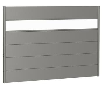 Biohort Sichtschutz mit Acrylglas, ca. B200/H135 cm, Quarzgrau - Metall / Acryl