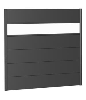 Biohort Sichtschutz mit Acrylglas, ca. B150/H135 cm, Dunkelgrau - Metall / Acryl