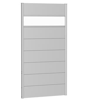 Biohort Sichtschutz mit Acrylglas, ca. B100/H180 cm, Silber - Metall / Acryl