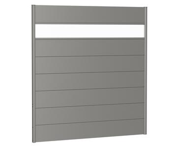 Biohort Sichtschutz mit Acrylglas, ca. B180/H180 cm, Quarzgrau - Metall / Acryl