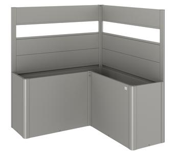 Biohort Sichtschutz Belvedere L150 mit Acrylglas, ca. B152/H91/T152 cm, Quarzgrau - Metall, Acryl