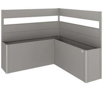 Biohort Sichtschutz Belvedere L200 mit Acrylglas, ca. B201/H91/T201 cm, Quarzgrau - Metall / Acryl