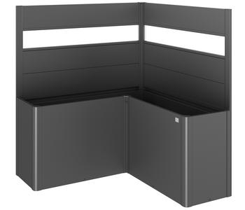 Biohort Sichtschutz Belvedere L150 mit Acrylglas, ca. B152/H91/T152 cm, Dunkelgrau - Metall / Acryl
