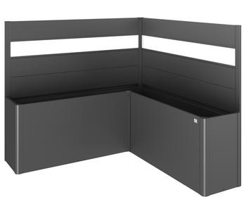 Biohort Sichtschutz Belvedere L200 mit Acrylglas, ca. B201/H91/T201 cm, Dunkelgrau - Metall, Acryl