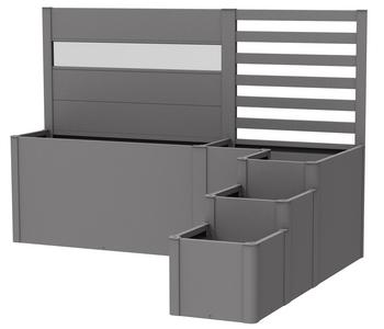 Biohort Hochbeet DaVinci Version 2, ca. B250/H168/T201 cm, Quarzgrau - Metall