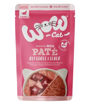 WOW® Cat Nassfutter für Katzen Premium Paté Junior, 12 x 125 g