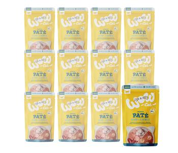 WOW® Cat Nassfutter für Katzen Premium Paté Adult, 12 x 125 g