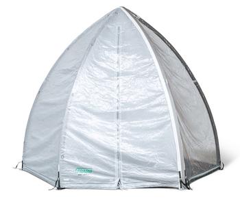 Florino Winterschutz-Zelt, Transparent / Schwarz - Stahl PVC Nylon Polyethylen