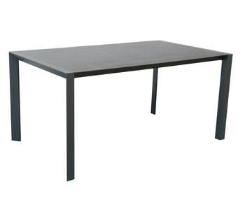 Dehner Alutisch Cleveland, ca. B160/H75/T90 cm, Dunkelgrau - Aluminium / Keramik