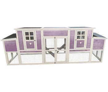 Dehner Lieblinge Hühnerstall Henriette, ca. B281,5/H105/T80 cm, Lavendel / Weiß - Holz Filz