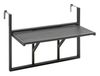Dehner Balkonhängetisch, ca. B90/H65/T41,7 cm, Dunkelgrau - Akazienholz