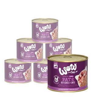 WOW® Cat Nassfutter für Katzen Premium Paté Senior, 6 x 200 g