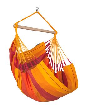 La Siesta Hängesessel Basic Habana, Orange - Baumwolle / Edelstahl Bambus