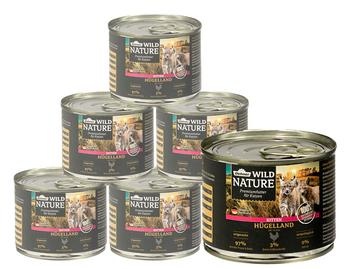 Dehner Wild Nature Nassfutter für Katzen Hügelland Kitten, Huhn, 6 x 200 g/400 g