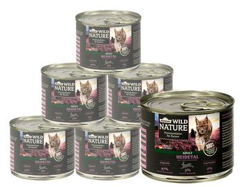 Dehner Wild Nature Nassfutter für Katzen Heidetal Adult, Kaninchen & Huhn, 6 x 200 g/400 g