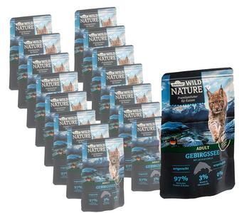 Dehner Wild Nature Nassfutter für Katzen Gebirgssee Adult, Lachs & Forelle, 16 x 85 g