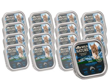 Dehner Wild Nature Nassfutter für Katzen Gebirgssee Adult, Lachs & Forelle, 16 x 100 g