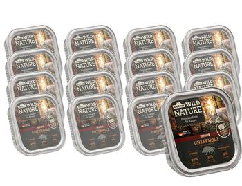 Dehner Wild Nature Nassfutter für Katzen Unterholz Senior, Wildschwein, 16 x 100 g