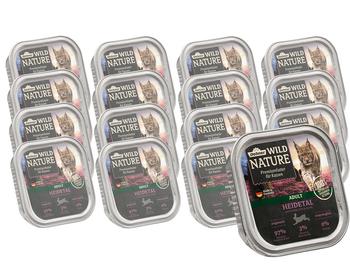 Dehner Wild Nature Nassfutter für Katzen Heidetal Adult, Kaninchen & Huhn, 16 x 100 g