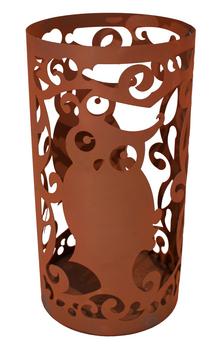 Ferrum Rost-Windlicht Eule, ca. H43 cm, Braun - Blech