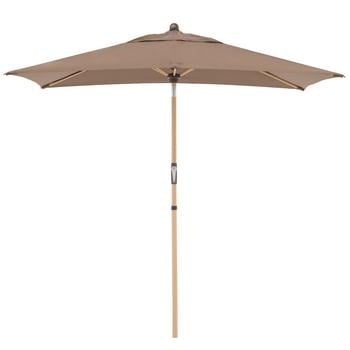 Doppler Sonnenschirm Aluwood Ultra, rechteckig, ca. B210/T140 cm, Taupe - Aluminium / Stahl Polyester
