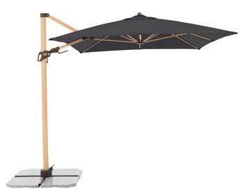 Doppler Pendelschirm Aluwood, rechteckig, ca. B300/T220 cm, Dunkelgrau - Aluminium / Stahl Polyester