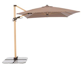 Doppler Pendelschirm Aluwood, rechteckig, ca. B300/T220 cm, Taupe - Aluminium / Stahl Polyester