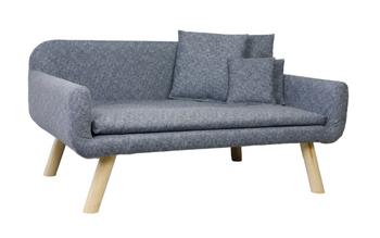 Silvio Design Hundesofa Cora, Grau - Flachpressplatten / Polyester Nadelholz Vlies