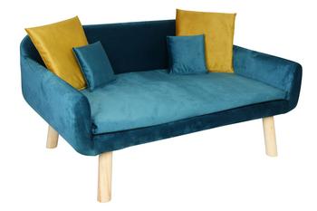Silvio Design Hundesofa Nando, Blau - Polyester / Vlies Nadelholz