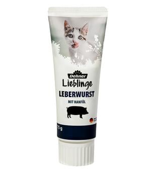 Dehner Lieblinge Katzensnack Leberwurst mit Hanföl, 75 g