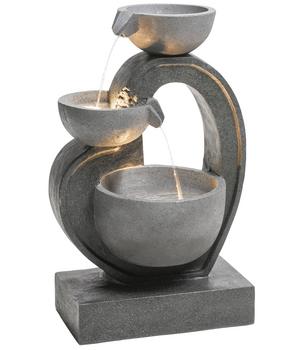 Dehner Polyresin-Gartenbrunnen Heart, ca. H72,5 cm, Grau - Polyresin