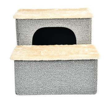 Dehner Lieblinge Haustiertreppe Sussex, grau/creme, ca. B43/H33/T35,5 cm