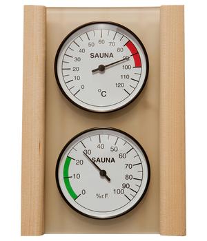 Weka Hygrometer und Thermometer, Natur - Glas / Holz
