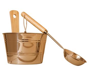 Weka exklusives Aufguss-Set, 2-teilig, Silber / Natur - Edelstahl