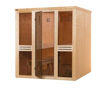 Weka Sauna Kaarina mit Glastür, Natur - Fichtenholz / Glas