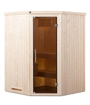 Weka Ecksauna Kiruna mit Glastür, inkl. Ofen
